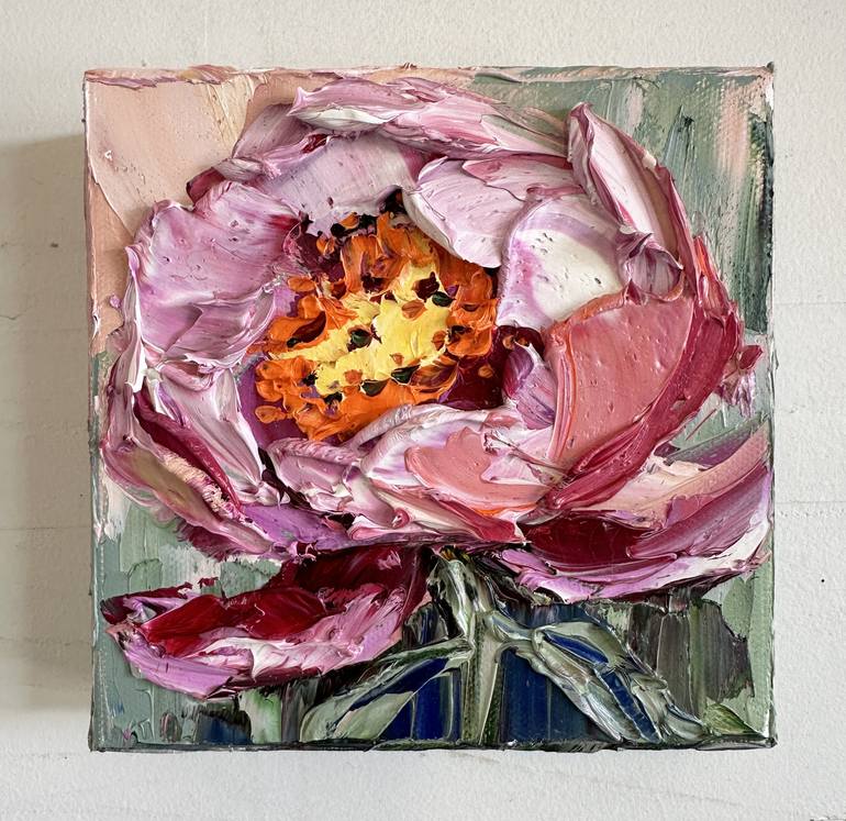 Original Abstract Floral Painting by Lisa Elley