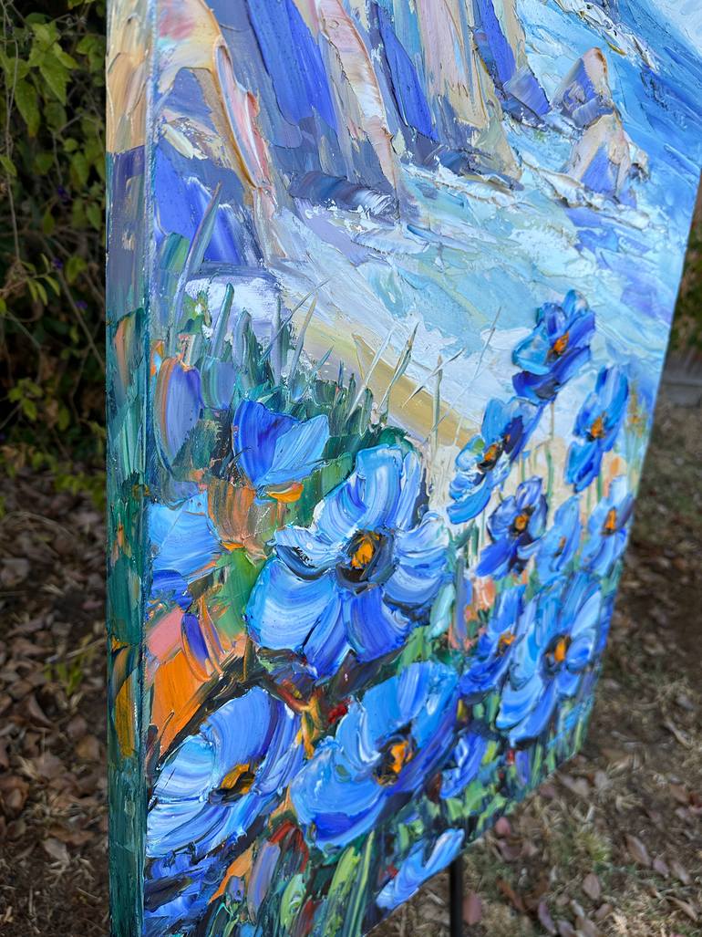 Original Abstract Beach Painting by Lisa Elley