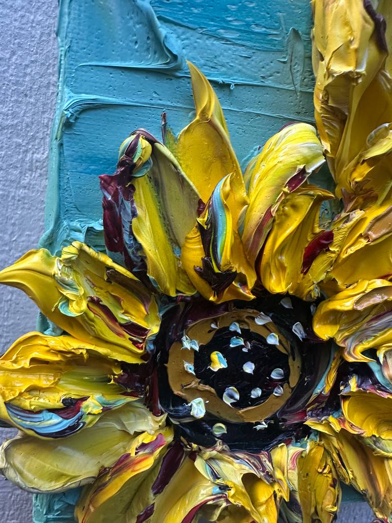 Original Abstract Expressionism Floral Painting by Lisa Elley
