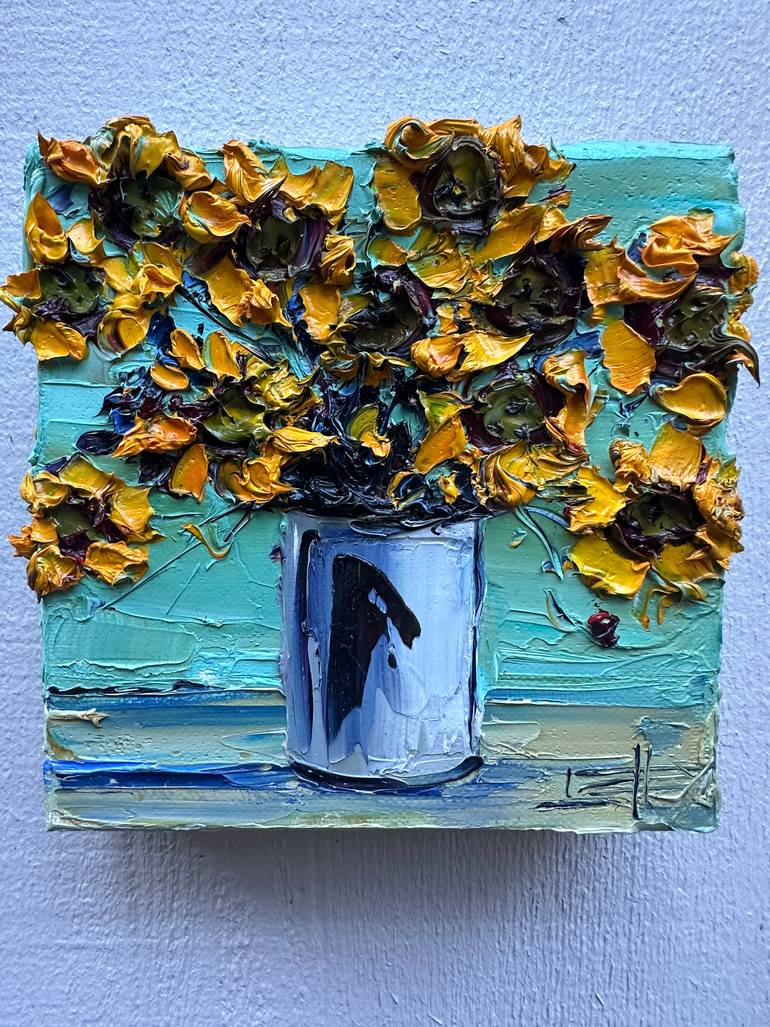 Original Abstract Floral Painting by Lisa Elley