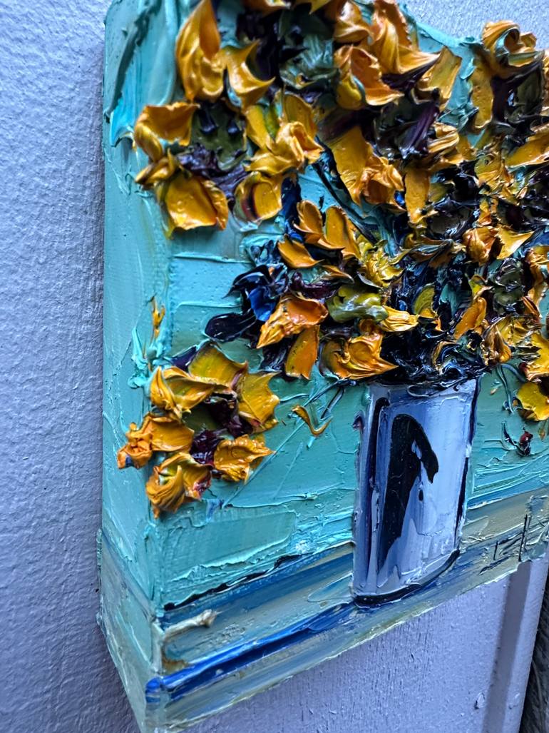 Original Abstract Floral Painting by Lisa Elley