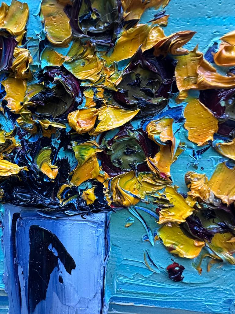 Original Abstract Floral Painting by Lisa Elley