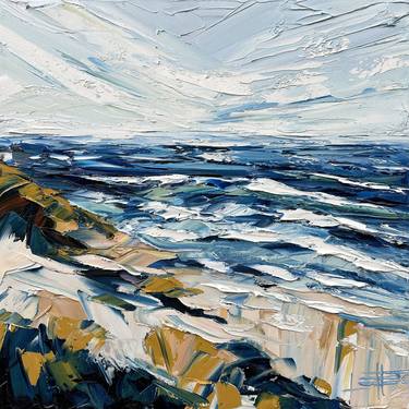 Original Abstract Beach Painting by Lisa Elley
