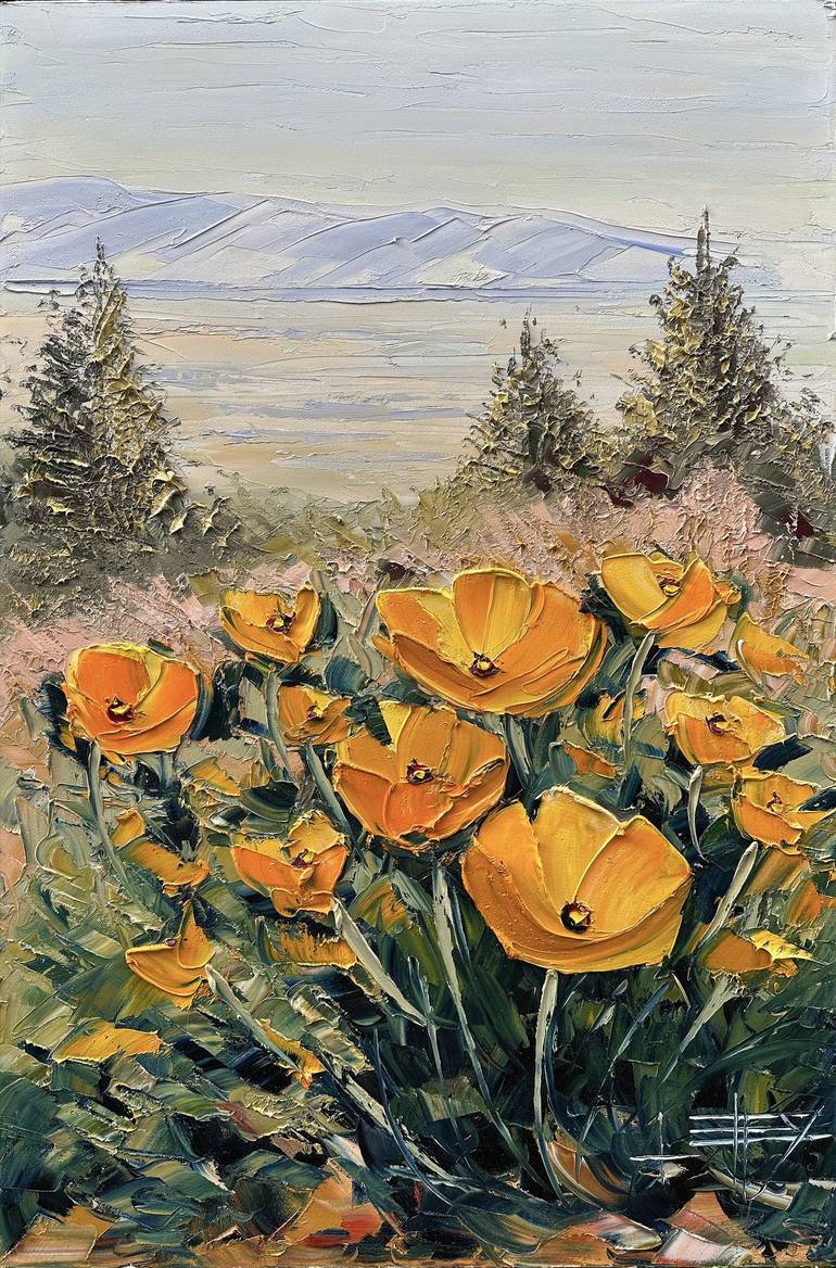 Original Contemporary Floral Paintings by Lisa Elley