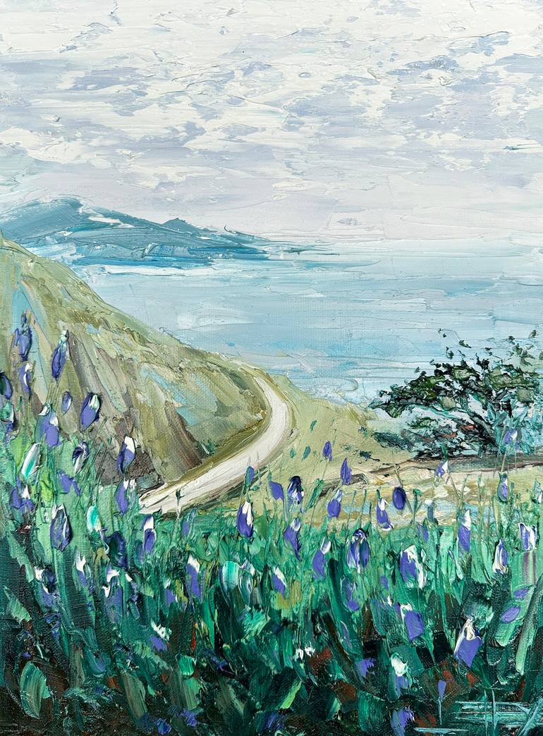 Blue Ocean Reverie Painting by Lisa Elley | Saatchi Art United Kingdom