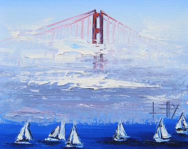 Print of Abstract Sailboat Paintings by Lisa Elley
