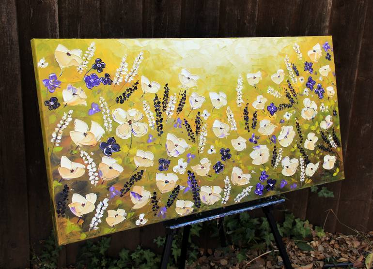 Original Abstract Floral Painting by Lisa Elley