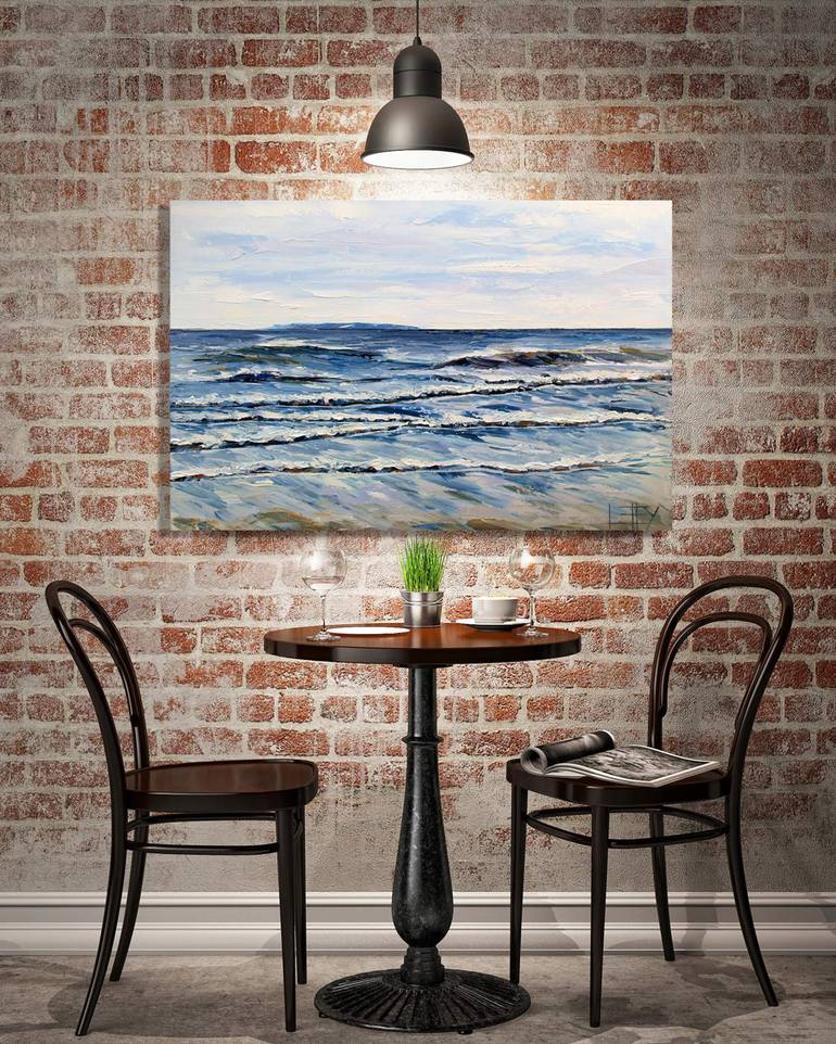 Original Abstract Beach Painting by Lisa Elley