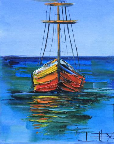 Print of Boat Paintings by Lisa Elley