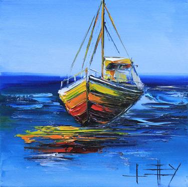 Print of Abstract Boat Paintings by Lisa Elley