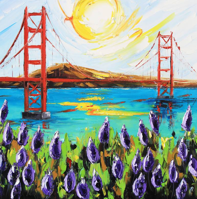 Sunny Golden Gate Painting By Lisa Elley Saatchi Art
