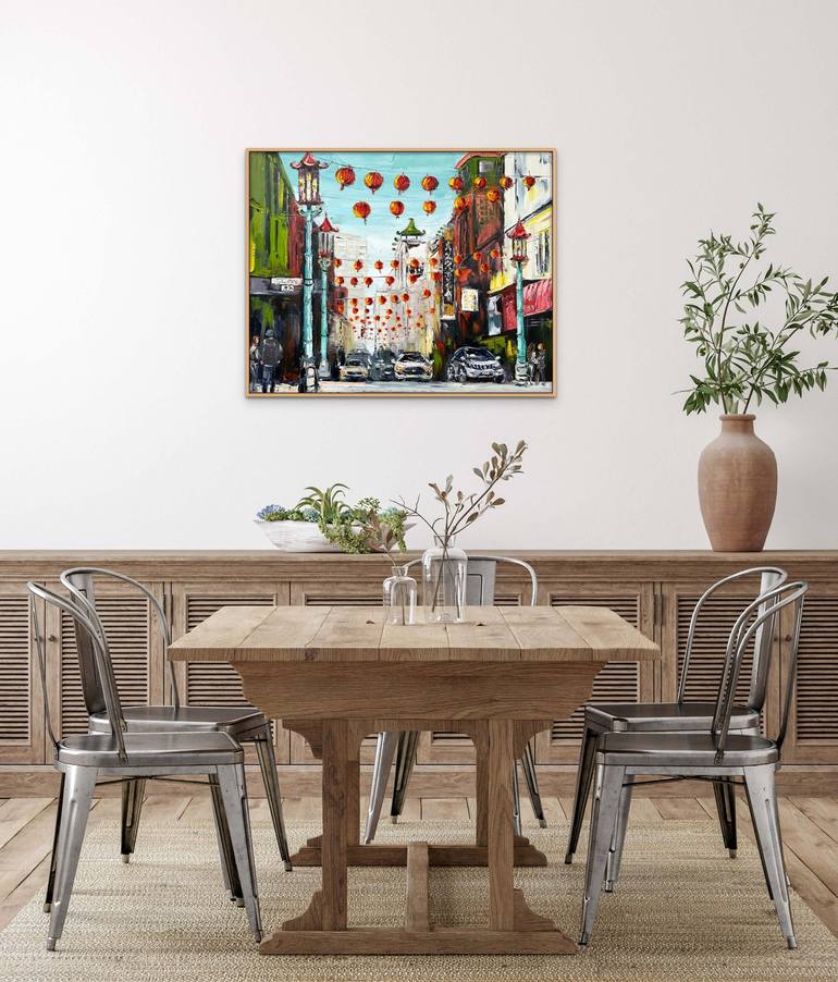 Original Abstract Cities Painting by Lisa Elley