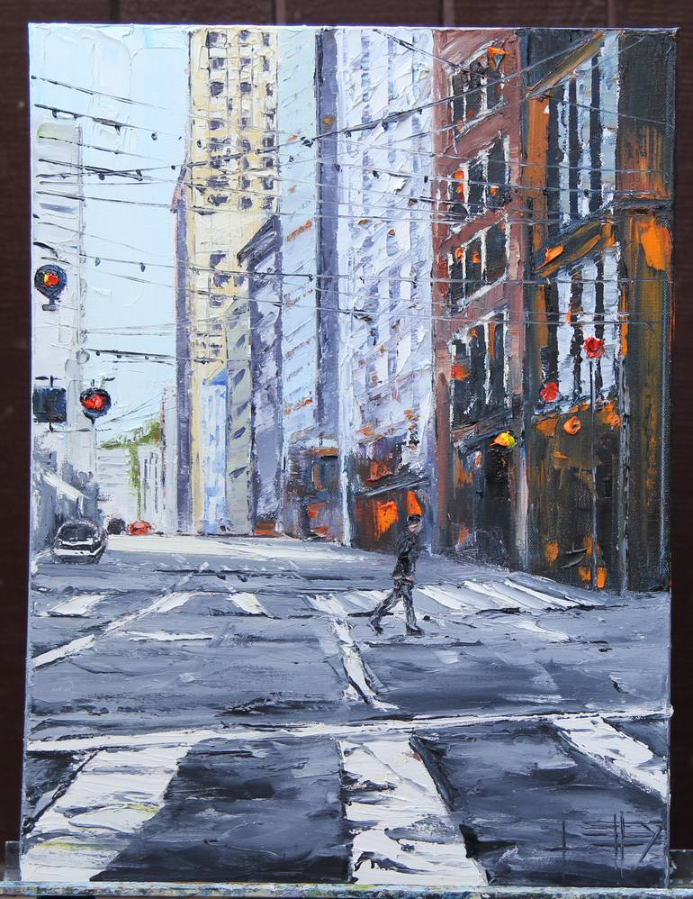 Original Abstract Cities Painting by Lisa Elley