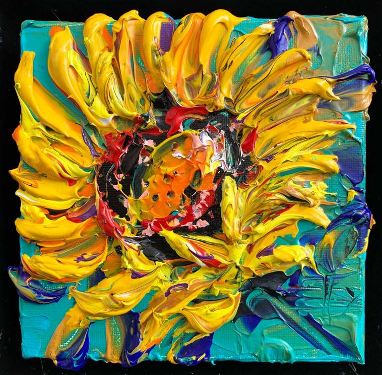 Original Abstract Floral Painting by Lisa Elley