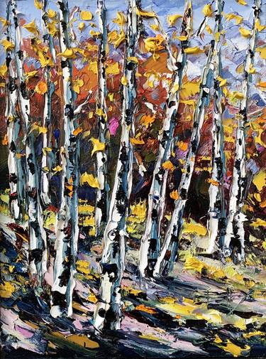 Print of Abstract Tree Paintings by Lisa Elley