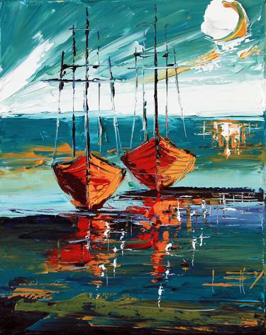 Print of Boat Paintings by Lisa Elley