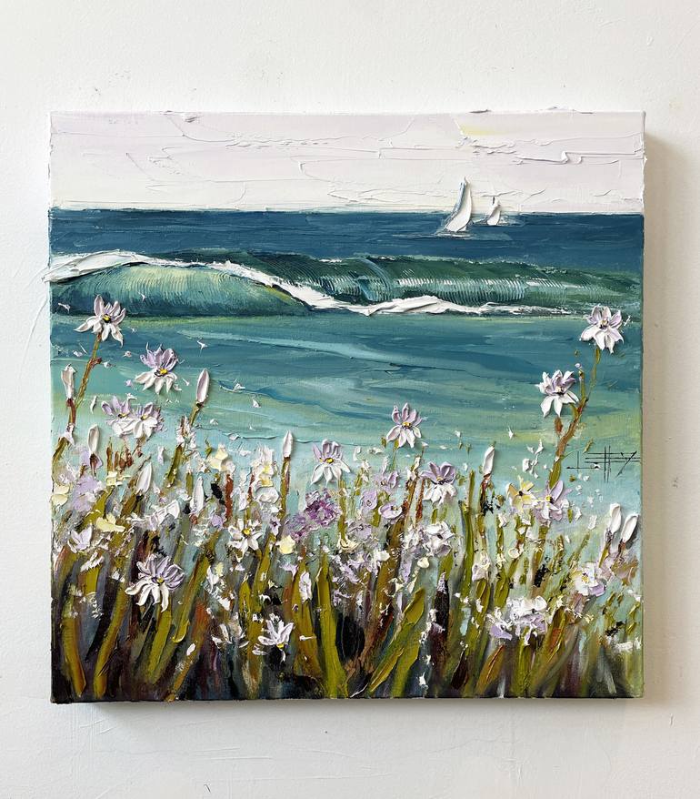 Original Beach Painting by Lisa Elley