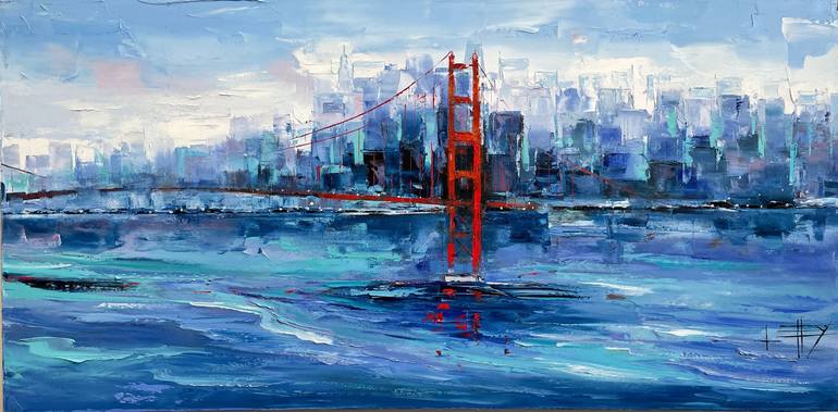 Original Cities Painting by Lisa Elley