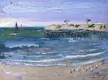 Original Abstract Beach Paintings by Lisa Elley