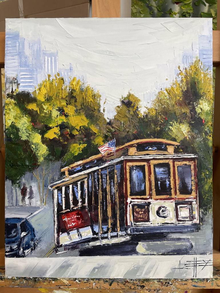 Original Transportation Painting by Lisa Elley