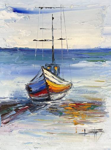 Print of Sailboat Paintings by Lisa Elley