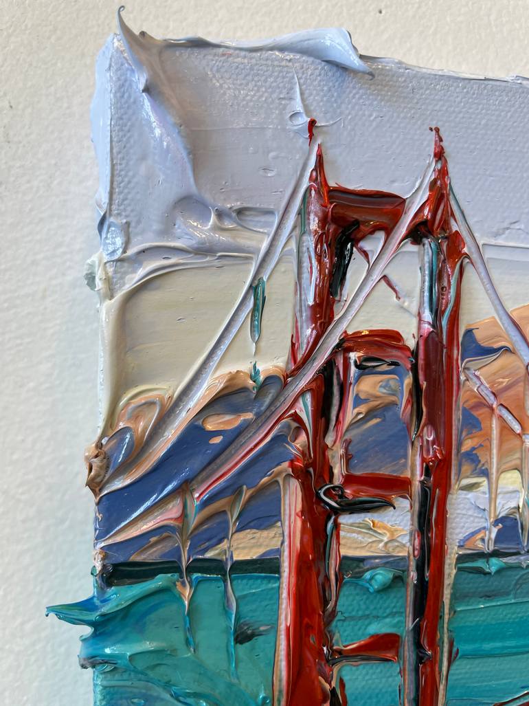 Original Abstract Expressionism Cities Painting by Lisa Elley