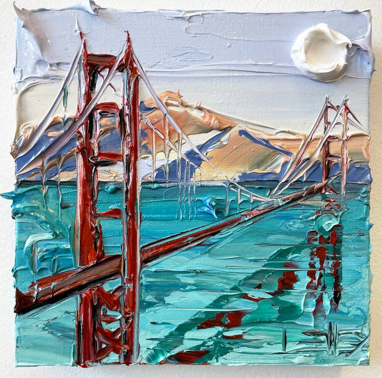 Original Abstract Expressionism Cities Painting by Lisa Elley