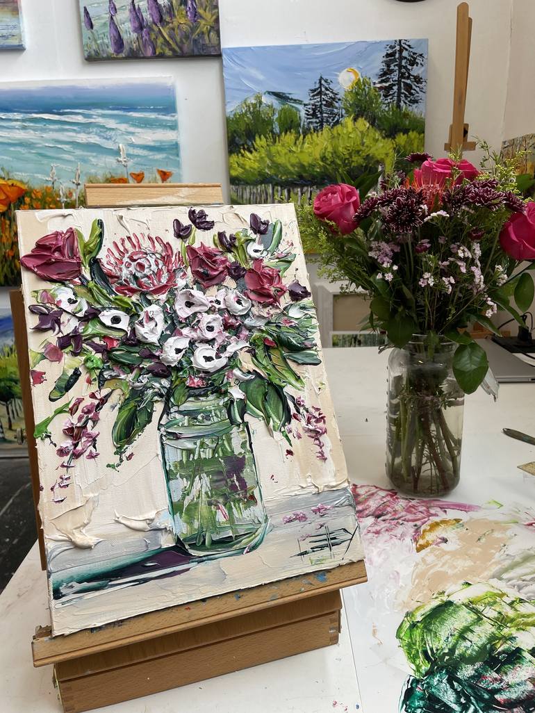 Original Floral Painting by Lisa Elley