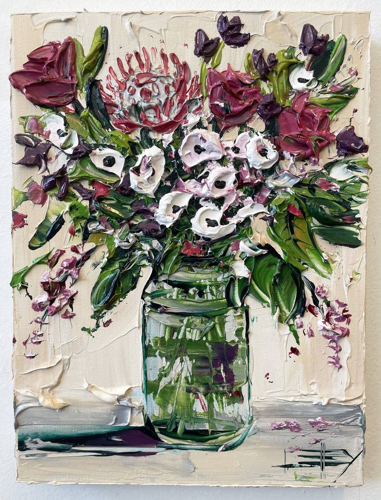Original Floral Painting by Lisa Elley
