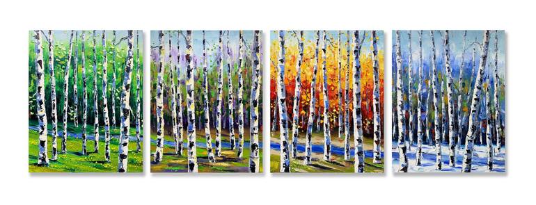 Original Abstract Seasons Painting by Lisa Elley