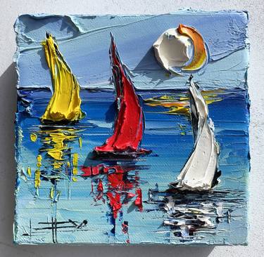 Print of Abstract Expressionism Boat Paintings by Lisa Elley