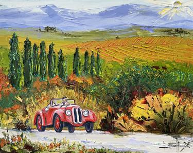 Original Expressionism Automobile Paintings by Lisa Elley
