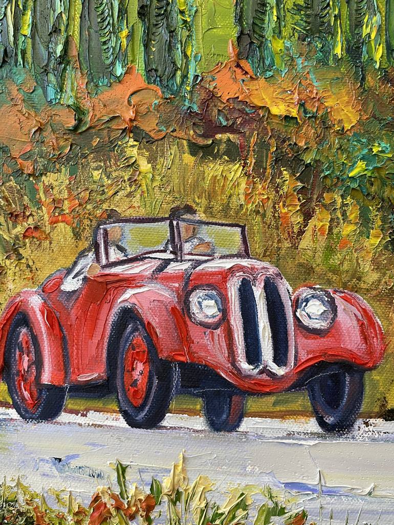 Original Automobile Painting by Lisa Elley