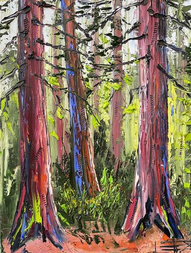 Original Abstract Expressionism Tree Paintings by Lisa Elley