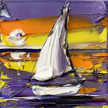 Print of Abstract Expressionism Boat Paintings by Lisa Elley