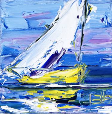 Print of Abstract Expressionism Boat Paintings by Lisa Elley