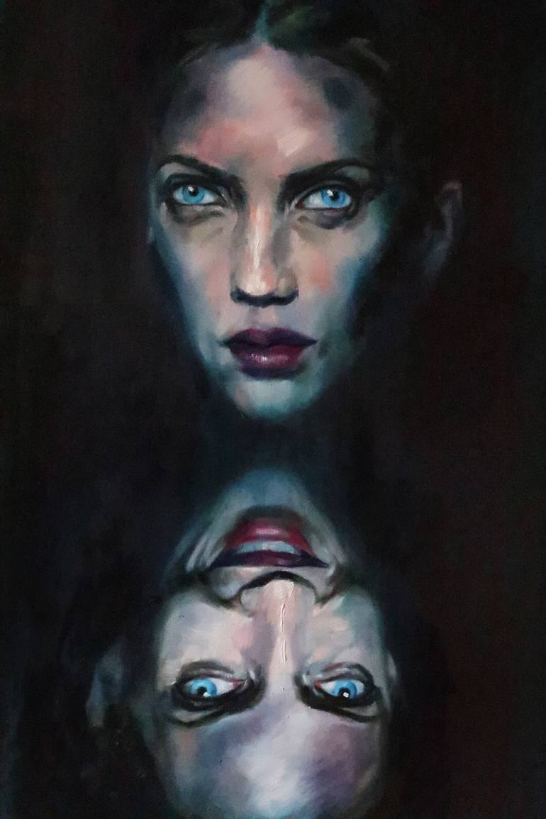 Original Surrealism People Painting by Kateryna Bortsova