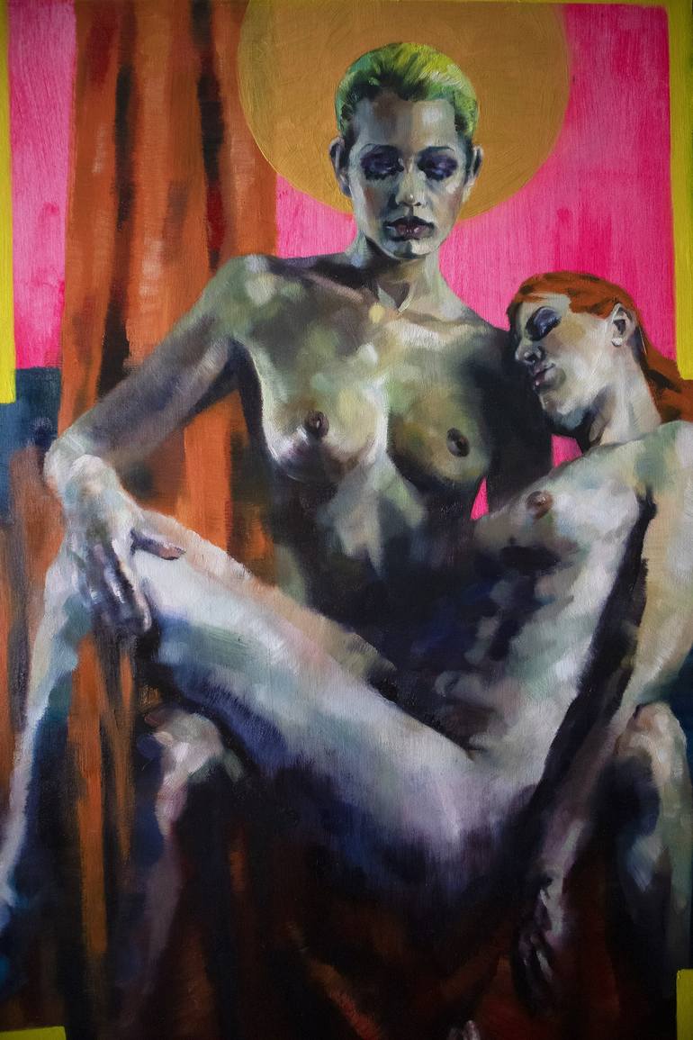 Original Figurative Religion Painting by Kateryna Bortsova