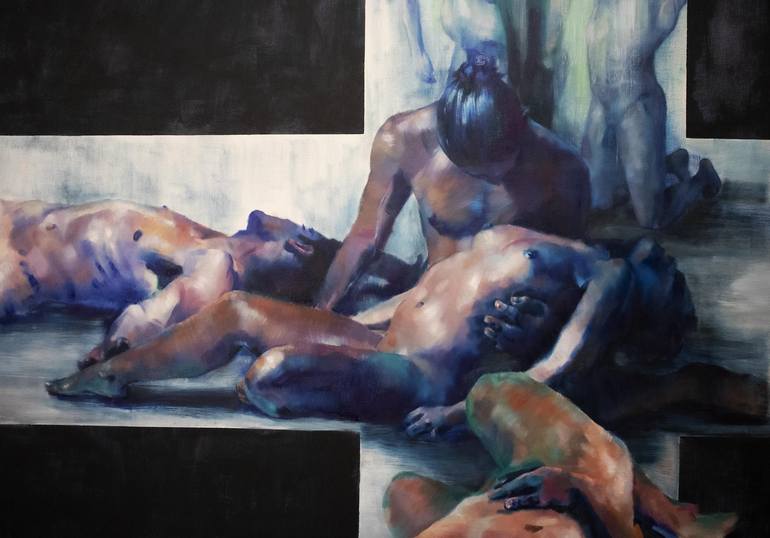 Original Figurative Nude Painting by Kateryna Bortsova
