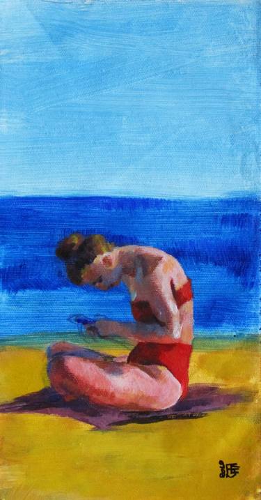 Original Figurative Beach Paintings by Kateryna Bortsova
