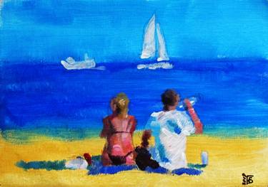 Print of Figurative Beach Paintings by Kateryna Bortsova