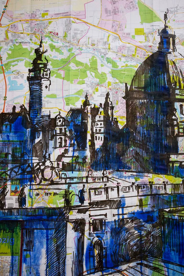 Original Figurative Architecture Painting by Kateryna Bortsova