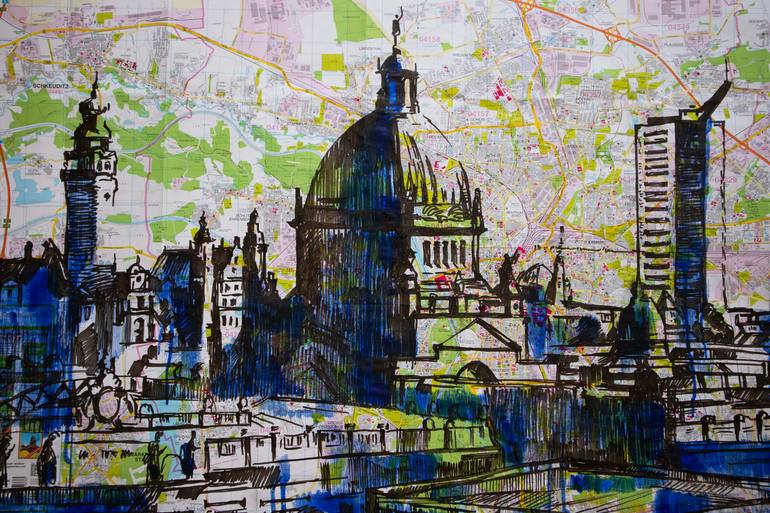 Original Figurative Architecture Painting by Kateryna Bortsova