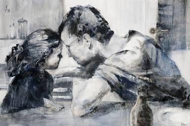 Original Figurative Family Paintings by Rosel Marci