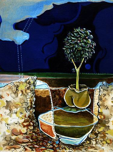 Original Surrealism Nature Paintings by NICOLE WHITE