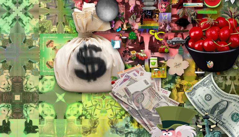 Original Abstract Pop Culture/Celebrity Collage by John Lijo Bluefish