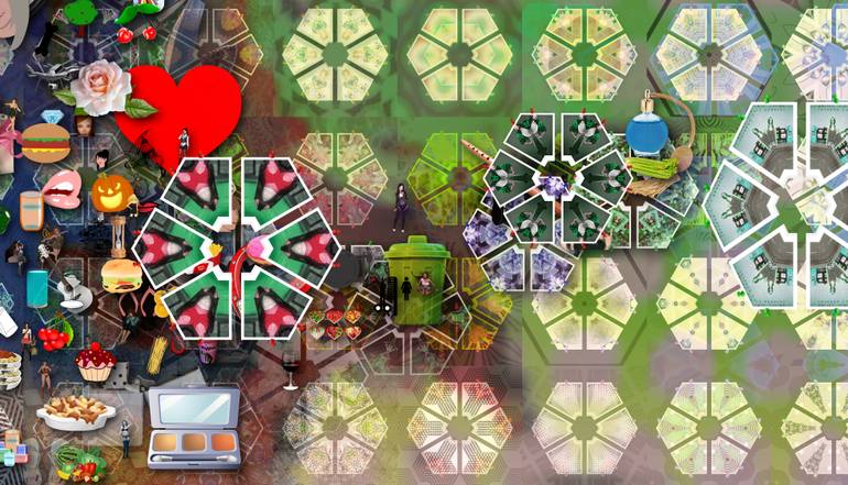 Original Abstract Pop Culture/Celebrity Collage by John Lijo Bluefish