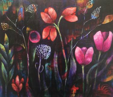 Print of Abstract Floral Paintings by Sharon Ruttonsha