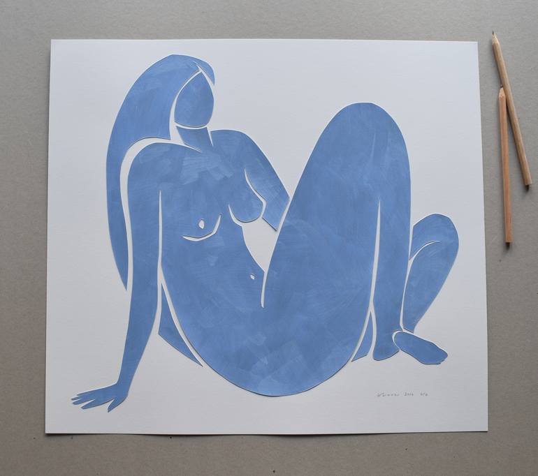 Original Abstract Nude Collage by Liz Lever