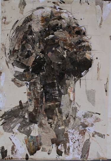 Print of Expressionism Portrait Collage by Benon Lutaaya